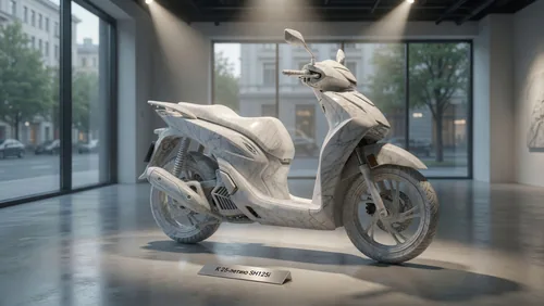Honda показала мраморную скульптуру в честь 25-летия SH125i