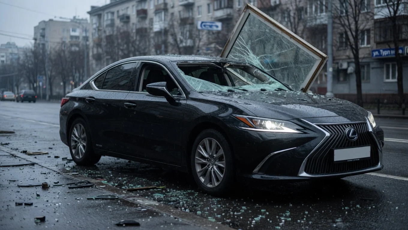В Хабаровске ураганное окно раздавило Lexus: суд взыскал компенсацию