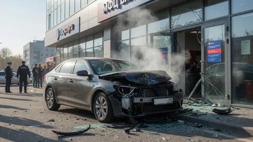 Автомобиль протаранил центр госуслуг в Новой Москве