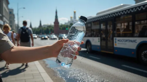 В московском транспорте начали раздавать бесплатную воду в жару