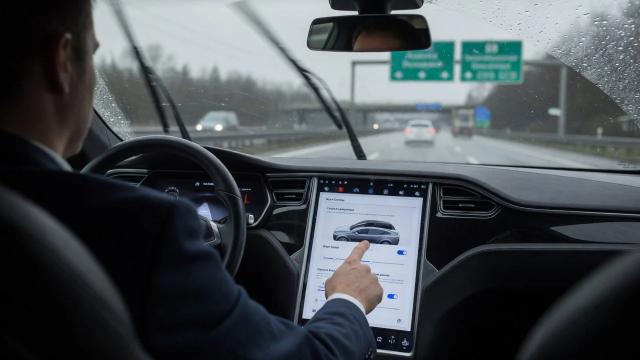 В Германии водителя Tesla наказали за настройку дворников через тачскрин